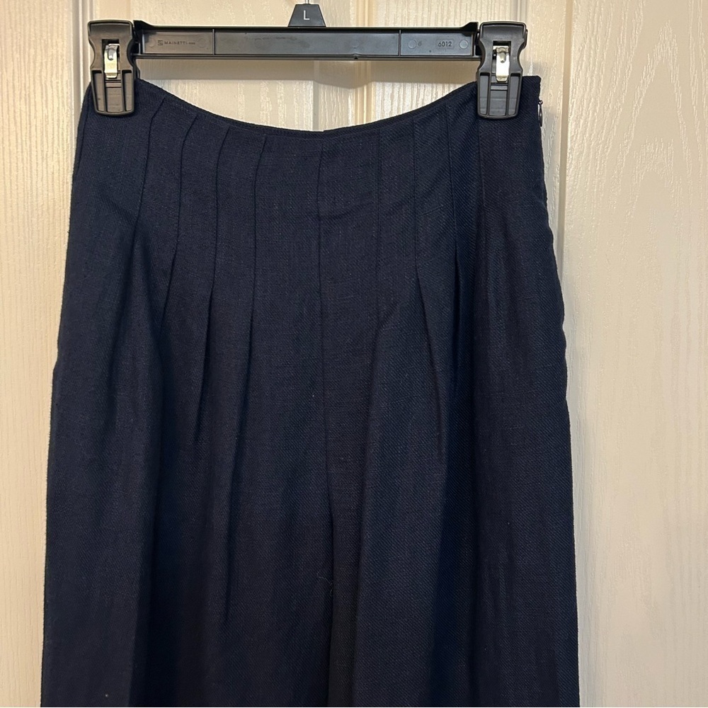 Ramy Brook Dalia Pleated Wide Leg Pants in Spring Navy Size 0 - Picture 8 of 11